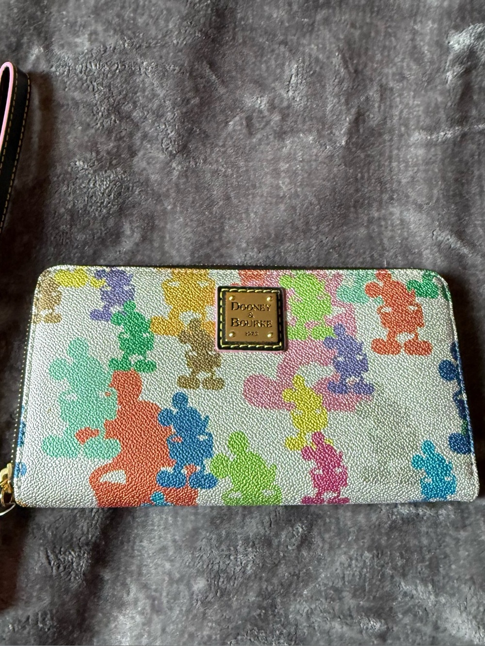 Dooney & Bourke Wristlet Wallet Multicolor Mickey Mouse Silhouette